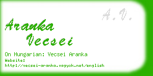 aranka vecsei business card
